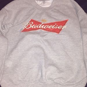 Light grey Budweiser crewneck sweatshirt